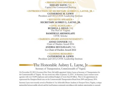 Founders Luncheon 2016 Program | Sample Page 2 with Maverick Marketing Advertising and Public Relations