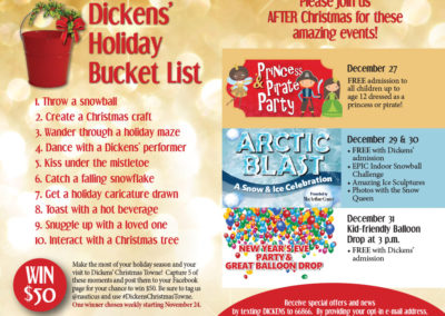Dickens' Christmas Towne - Rack Card | Side 2 with Maverick Marketing Advertising and Public Relations