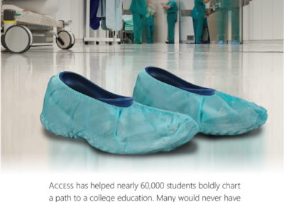 Access College Foundation | "Fill the Shoes" Ad Campaign with Maverick Marketing Advertising and Public Relations